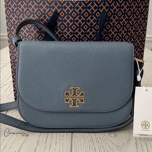 New Tory Burch Britten Small Saddle Crossbody MSRP $458